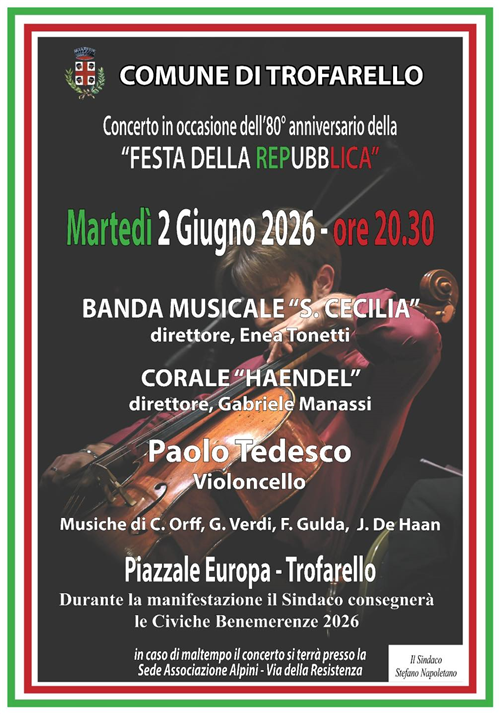 Concerto del 2 Giugno in occasione degli 80 anni della Festa della Repubblica