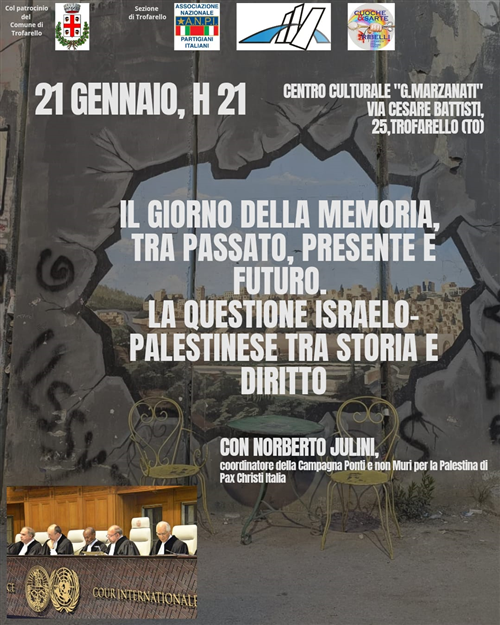 Evento A.N.P.I. Trofarello Per Il Giorno della Memoria 2026 Mercoledì 21 gennaio


