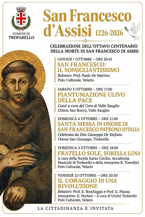 Celebrazione per lottavo centenario della morte di San Francesco DAssisi