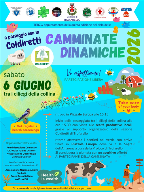 Camminate Dinamiche 2026 terzo appuntamento a passeggio con la Coldiretti